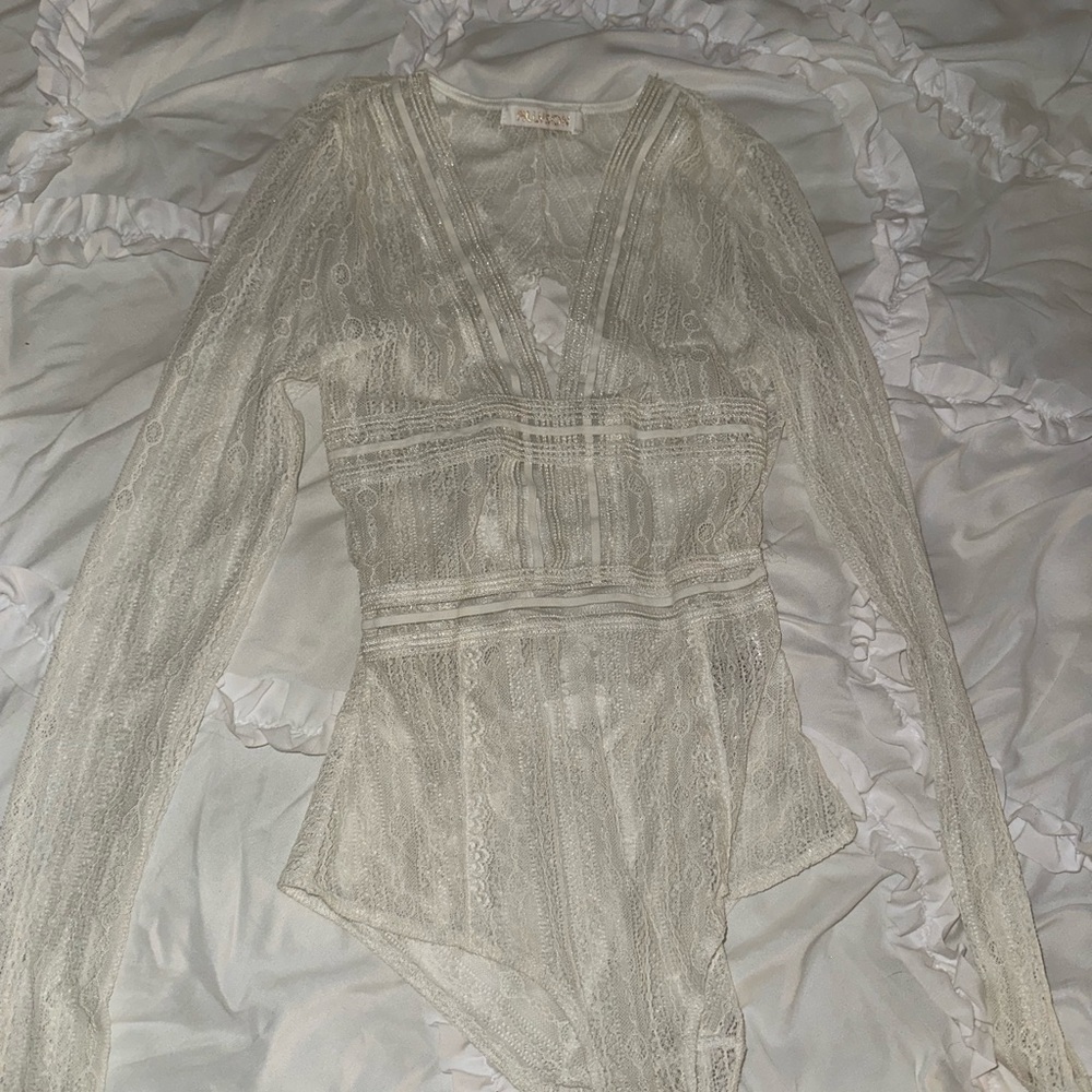 Nasty Gal white lace bodysuit